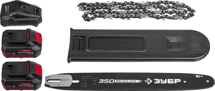 Цепная пила Зубр ПЦЛ-3635-42,  аккумуляторная,  36В,  4Ач,  с двумя аккумуляторами