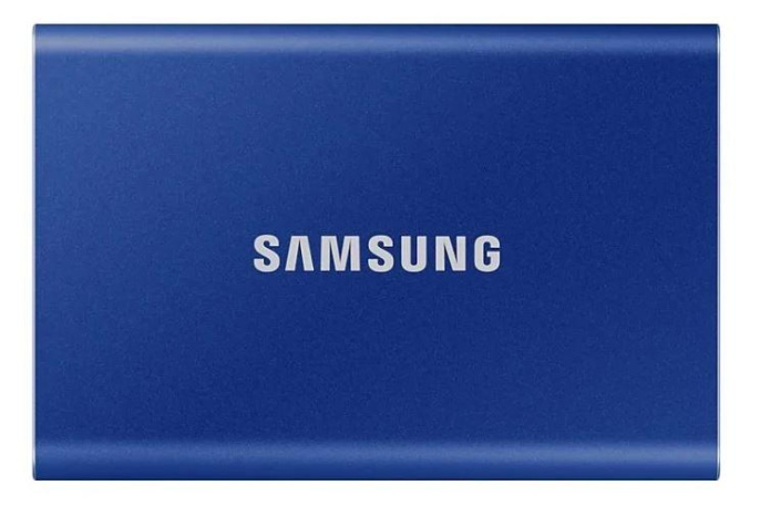 1ТБ Внешний диск SSD Samsung T7 MU-PC1T0H/WW, USB-C, запись - 1000МБ/с, чтение - 1050МБ/с, синий