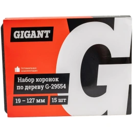 Набор коронок по дереву 19-127 мм, 15 предметов Gigant G-29554