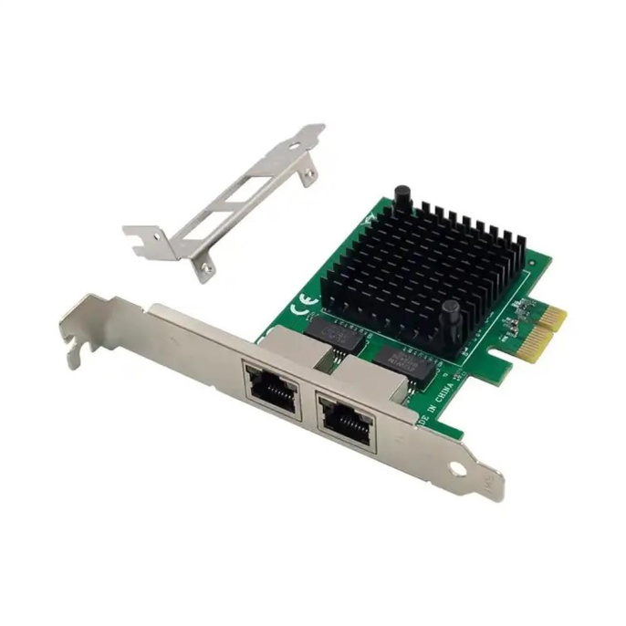 ORIENT XWT-INT225L2PE, Сетевая карта PCI-Ex1 v3.0 2xRJ45 2.5GbE NIC, Intel I225V chipset, 2.5/1 Гбит/с, 2 планки крепления 33251