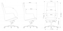 Кресло руководителя Cactus CS-LBK-MILANO кожа с подголов. крестов. алюминий