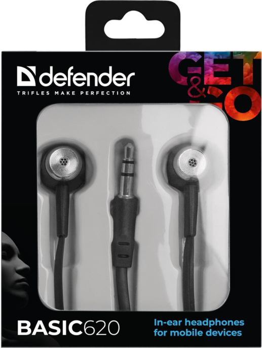 Defender Наушники вставки Basic 620 черный [63620]