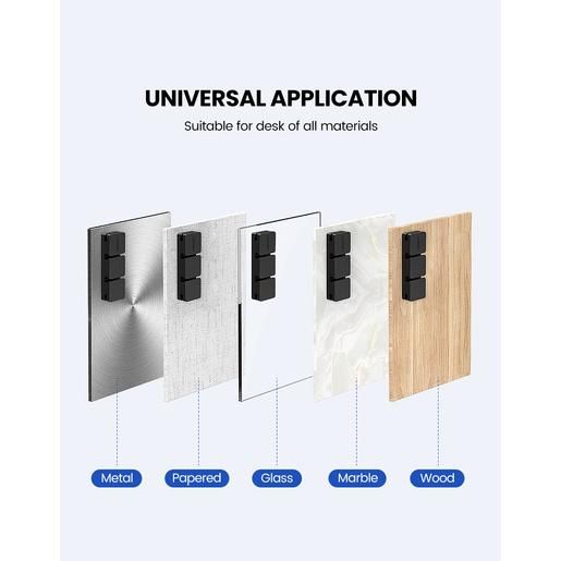 Органайзер для кабеля UGREEN LP208-70585, 3+1 комбинация, 6 слотов для кабелей, подходит для кабеля диаметром до 5 мм, силикагелевый материал, устойчивый к давлению, Black