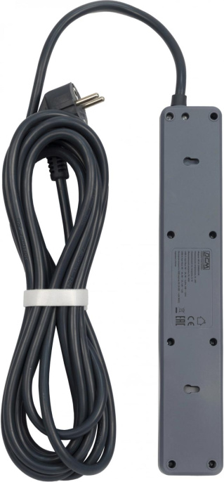 Сетевой фильтр-удлинитель/ PowerCom SP-01 USB2A1CW 3.0M, 4 розетки, белый, 16А, 4кВт, 380Дж, защитные шторки, защита от КЗ, перегрузки, ВЧ и импульсных помех, один порт USB-C PD20W и два USB-A QC3.0 суммарной мощностью 24Вт, кабель 3x1.5 мм2, ШхГхВ 281х