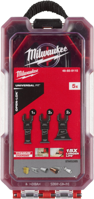 Набор полотен для мультитула Milwaukee OMT OL Set WM 5шт 48859115 лазерная гравировка, черное оксидное покрытие для защиты от коррозии