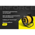 Силовой удлинитель Inforce на катушке, 4 гнезда, с/з ПВС 3х1,5 16A 20м IP44 GRANITE ZG 09-15-07