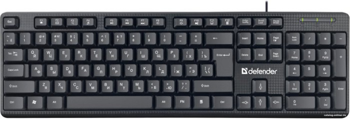 Клавиатура проводная DEFENDER Daily Дейли HB-162 RU черный USB, 104 клавиши 45162
