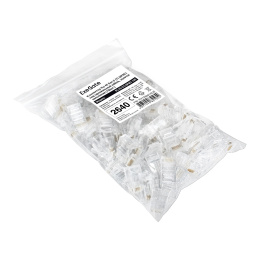 Коннектор ExeGate PL45-C5-8P8C-100 RJ-45 Кат.5e (8P8C) под одножильный кабель UTP, золотое напыление (100шт) EX158091RUS
