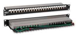 Патч-панель 19" 24 порта RJ-45 FTP 5e Hyperline PP3-19-24-8P8C-C5E-SH-110D экранированная