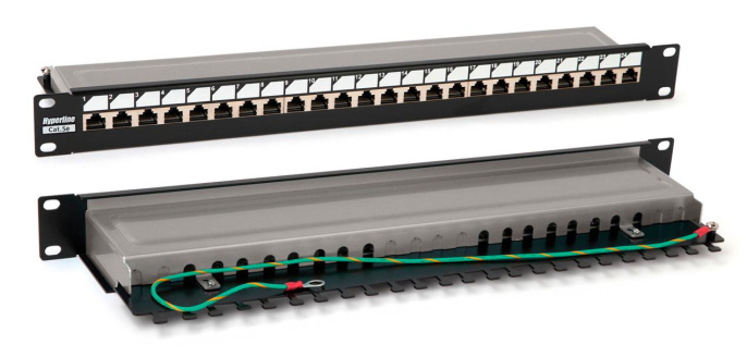 Патч-панель 19" 24 порта RJ-45 FTP 5e Hyperline PP3-19-24-8P8C-C5E-SH-110D экранированная