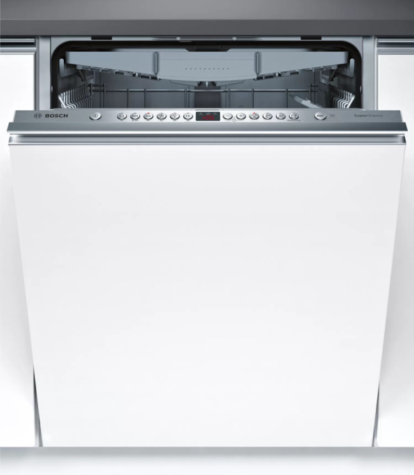 Посудомоечная машина Bosch SMV46KX55E (полноразмерная, встраиваемая, загрузка 13 комплектов, 6 программ, 5 температур, AquaStop, Aqua-Sensor, датчик, Infolight, третья корзина, индикатор наличия соли / ополаскивателя)