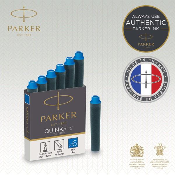 Картридж Parker Quink Z17 Mini CW1950409 синие чернила для ручек перьевых 6шт