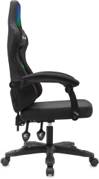 Кресло игровое KNIGHT Wolf RGB, ткань, до 120кг, шарнирные подлокотники,  черный