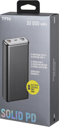 Внешний аккумулятор Power Bank TFN Solid PB-283, 30000мAч, черный [tfn-pb-283-bk]