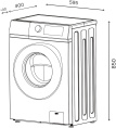 Стиральная машина узкая LEX LWM06010BLIDsmall, с фронтальной загрузкой, 6кг, 1000об/мин, с паром, инверторная