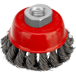 Щетка чашечная для УШМ 65 мм; М14; крученая проволока 0.35 мм  MATRIX 74613