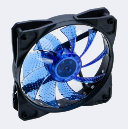 Вентилятор Digma DFAN-LED-BLUE 120мм, 3-pin, от БП:4-pin Molex , 1200об/мин, 23 дБ, RGB, черный, Ret