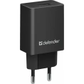 Сетевой адаптер Defender EPA-10 черный, 1xUSB, 5V/2.1А, пакет 83572