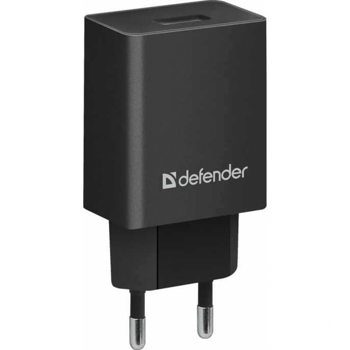 Сетевой адаптер Defender EPA-10 черный, 1xUSB, 5V/2.1А, пакет 83572