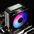 Кулер для процессора CPU Cooler JONSBO CR-1200E 95W, 3-pin, 128mm, Al/Cu, 2x6mm, FRGB, 1x92mm, 36CFM, 26.5dBA, 2000RPM, S: 1700/1200/115X, AM4/AM5 Black