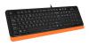 Клавиатура A4Tech FK10 черный/оранжевый USB (FK10 ORANGE) кабель 1.5м