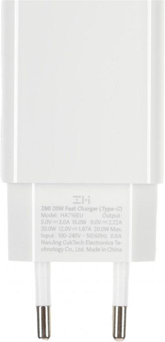 Сетевое зарядное устройство ZMI HA716, USB-C, 20Вт, 3A, белый [ha716 white]