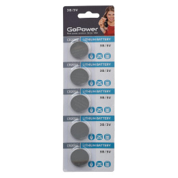 Батарейка CR2016/ Батарейка GoPower CR2016 BL5 Lithium 3V 5/100/2000 блистер 5 шт.