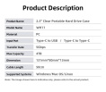 Бокс для накопителей 2.5" Netac WH11 NT07WH11-30CC 2.5 SATA to USB3.0 + USB3.0 C to C cable