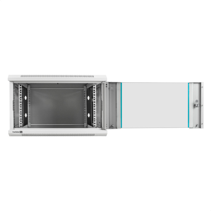 Шкаф телекоммуникационный 19" настенный 6U ExeGate EC-WM-6U.450.G.GREY (19”, 6U, 600x450x370mm (ШхГхВ), передняя дверь закаленное стекло, съемные боковые панели, пыле- и влагозащита IP23, светло-серый RAL 7035) EX298599RUS