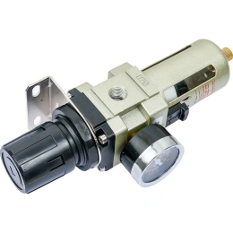 Фильтр-влагоотделитель для компрессора с регулятором давления 1/4"; манометр; 2000 л/мин; 10 бар Gigant GAW3000-02