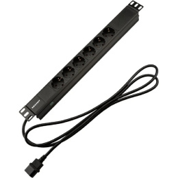 Блок распределения питания REXANT 04-0301-1,  горизонт.размещ.,  SchukoХ6,  Тип вход. тока 10A,  2м