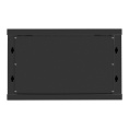 Шкаф телекоммуникационный 19" настенный 6U ExeGate EC-WM-6U.450.G.BLACK (19”, 6U, 600x450x370mm (ШхГхВ), передняя дверь закаленное стекло, съемные боковые панели, пыле- и влагозащита IP23, черный RAL 9004) EX298605RUS