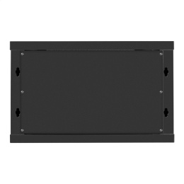 Шкаф телекоммуникационный 19" настенный 6U ExeGate EC-WM-6U.450.G.BLACK (19”, 6U, 600x450x370mm (ШхГхВ), передняя дверь закаленное стекло, съемные боковые панели, пыле- и влагозащита IP23, черный RAL 9004) EX298605RUS