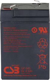 Аккумуляторная батарея CSB GP645 для ИБП, 6В, 4.5Ач