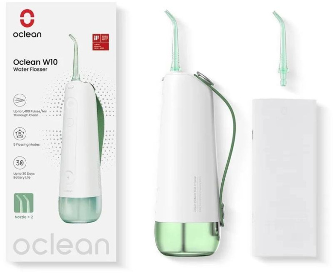 Ирригатор Oclean W10 микроп.техн. 2насад. зеленый C02000051