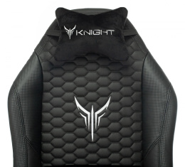 Кресло игровое Knight Neon черный соты экокожа с подголов. крестов. металл (KNIGHT NEON CARBON)