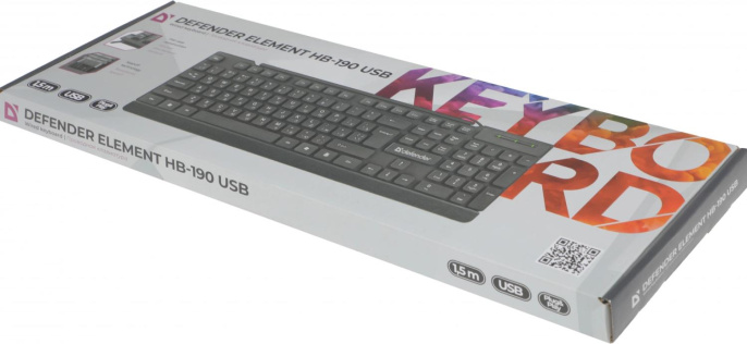 Клавиатура Defender Element HB-190, USB, мембранная,  черный [45191]
