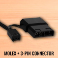 Вентилятор Aerocool Frost 12 120мм, 3-pin, от БП:4-pin Molex , 1000об/мин, 23.7 дБ, RGB, черный, Ret [frost 12 frgb molex + 3p]