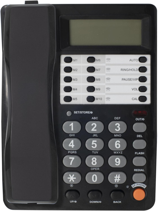 Проводной телефон Ritmix RT-495, черный и серый