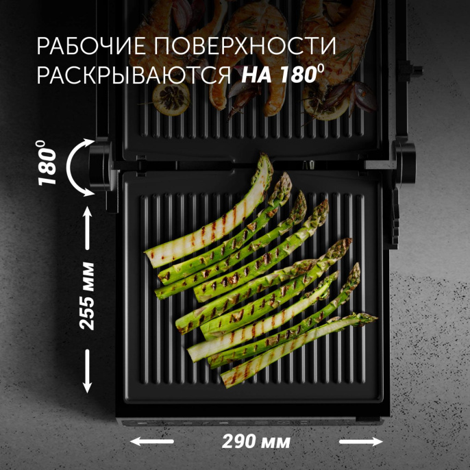 Электрогриль Polaris PGP 3003 2000Вт серебристый/черный