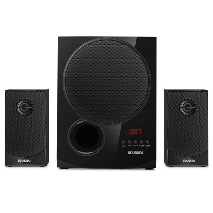 Музыкальный центр SVEN MS-2080, черный 70 Вт, Bluetooth, пульт, дисплей, FM, USB, SD SV-018771