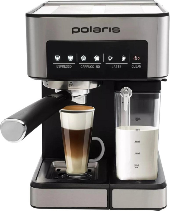 Кофеварка рожковая Polaris PCM 1541E 1350Вт нержавеющая сталь