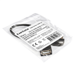 Удлинитель USB 2.0 ExeGate EX-CC-USB2-AMAF-0.15L Am/Af, угловой 90-градусный коннектор горизонтальный левый , 0,15м EX299703RUS