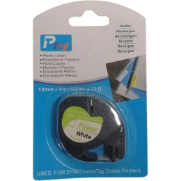 Лента Vell бумажная VL-D-91200/S0721510/91220 12 мм x 4 м, черный на белом 328726