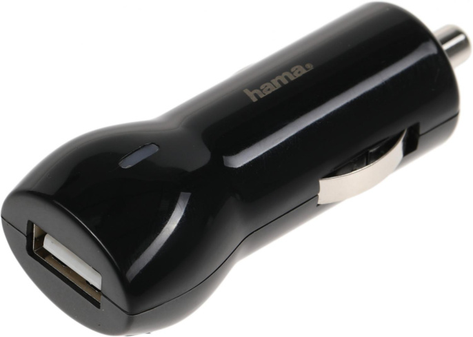 Автомобильное зарядное устройство HAMA H-183246, USB, microUSB, 2.4A, черный [00183246]