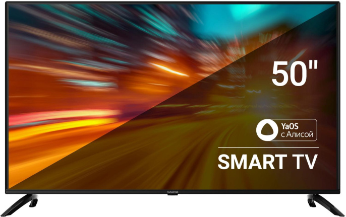 50" Телевизор SunWind SUN-LED50XU400 4K Ultra HD, СМАРТ ТВ, YaOS, черный