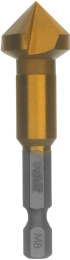 Зенкер DENZEL 72308,  по дереву/металлу/пластику,  цилиндрический,  1шт
