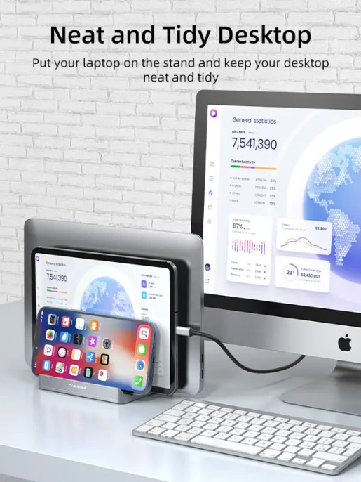 Вертикальная подставка CABLETIME CS14B (CT-VLP02-AB) для ноутбука, черный