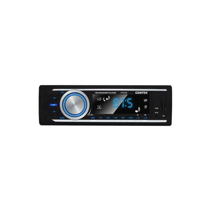 Автомагнитола Centek 4х50 Вт, SD, MMC, USB, MP3, цветной LED, 18 станций CT-8107