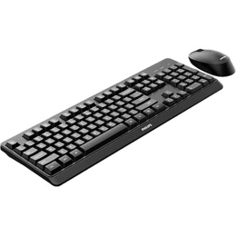 Аксессуары Philips Беспроводной Комплект SPT6337, 2.4 GHz 104 клав/3 кнопки, 1600dpi, русская заводская раскладка, чёрный SPT6337B/60
